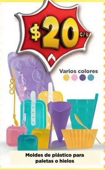 Bodega Aurrerá Moldes de plástico para paletas o hielo oferta