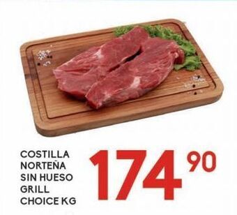 Alsuper Costilla norteña sin hueso grill choice kg oferta