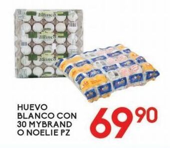 Alsuper Huevo blanco con 30 nohelie o mybrand pza oferta