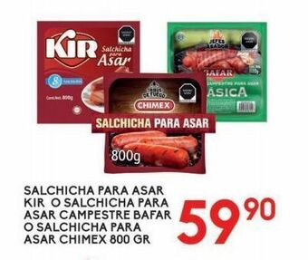 Alsuper Salchicha para asar kir 800gr o bafar o chimex 800g oferta