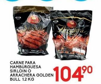 Alsuper Carne para hamburguesa sirloin o arrachera golden bull 1,2kg oferta
