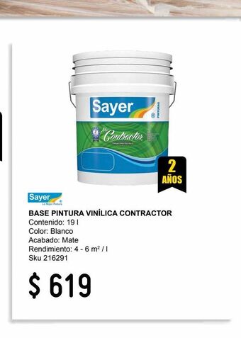 Sodimac Homecenter Base pintura vinílica contractor 19 l base blanca oferta