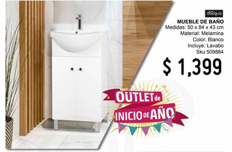 Sodimac Homecenter Mueble de baño blanco 50x43x84 cm oferta