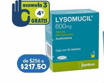 Farmacia San Pablo Lysomucil efervescente 600mg 20 tabletas oferta