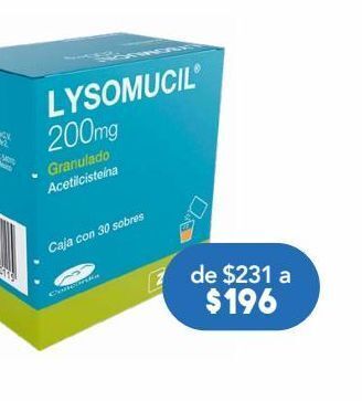 Farmacia San Pablo Lysomucil granulado 200mg 30 sobres. oferta