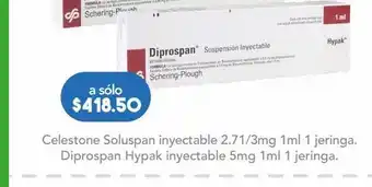 Diprospan hypak inyectable 5mg 1ml 1 jeringa.