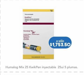 Farmacia San Pablo Humalog mix 25 kwikpen inyectable 25ui 5 plumas oferta