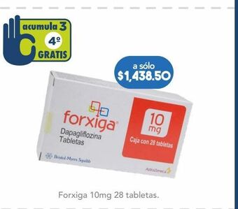 Farmacia San Pablo Forxiga 10mg 28 tabletas. oferta