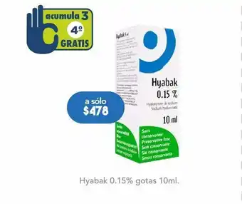 Farmacia San Pablo Hyabak 0.15% gotas 10ml. oferta