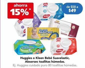Huggies cuidado puro 80 toallitas húmedas.