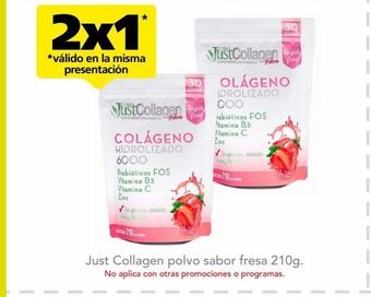 Farmacia San Pablo Just collagen polvo sabor fresa 210g. oferta