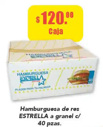 Super Aki Hamburguesa de res Estrella c/40 pzas oferta