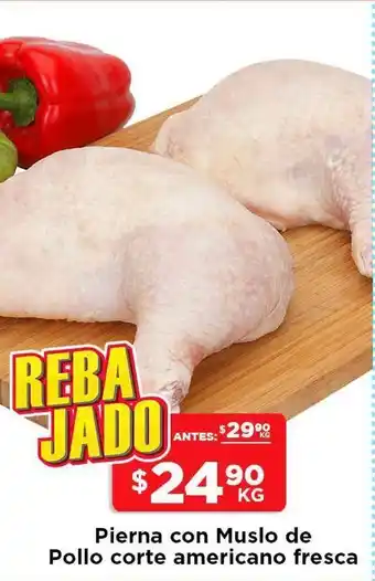 HEB Pierna con muslo de pollo corte americano fres 1 kg oferta