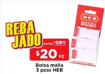 HEB Heb bolsa malla 3 piezas oferta