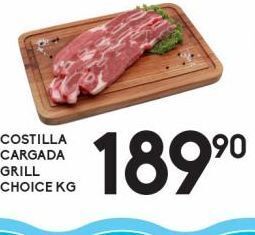 Alsuper Costilla cargada grill choice kg oferta