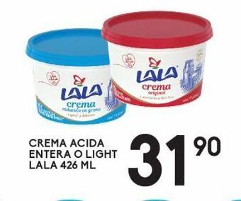 Alsuper Crema ácida entera o light lala 426ml oferta