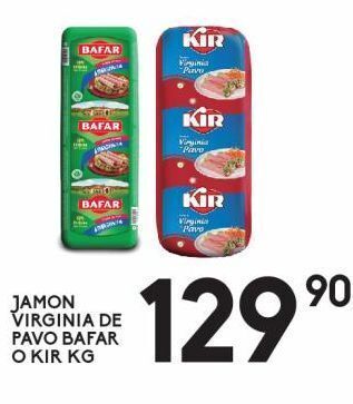 Alsuper Jamón virginia de pavo bafar o kir kg oferta