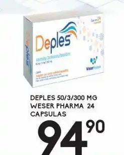 Deples 50/3/300 mg weser pharma 24 cápsulas