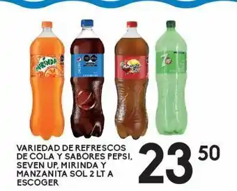 Alsuper Refrescos pepsi, seven up, mirinda, manzanita sol oferta