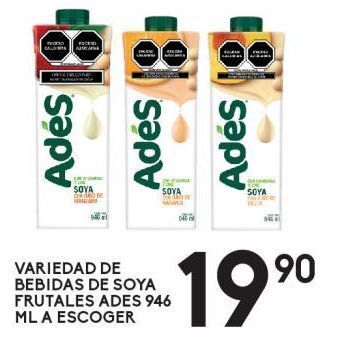 Alsuper Variedad de bebidas de soya frutales ades 946ml oferta