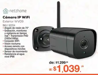 RadioShack Cámara ip exterior netzhome oferta
