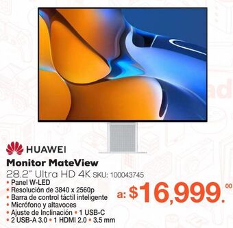 RadioShack Monitor huawei mateview / 28.2 pulgadas / ultra hd 4k / plata oferta