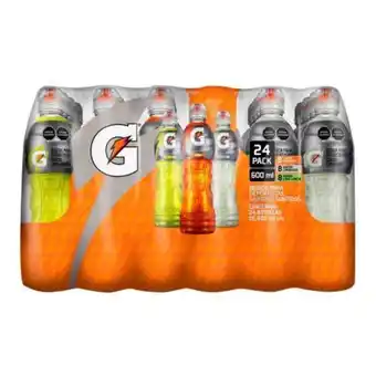 Bebida rehidratante gatorade sabores surtidos 24 pzas de 600 ml