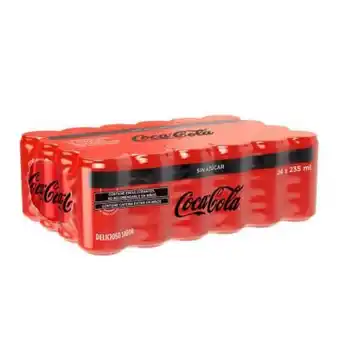 Refresco coca-cola mini sin azúcar 24 pzas de 235 ml c/u