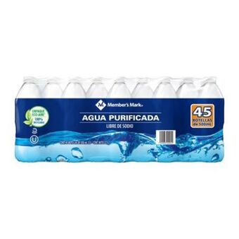 Sam's Club Agua purificada member's mark 45 piezas de 500 ml c/u oferta
