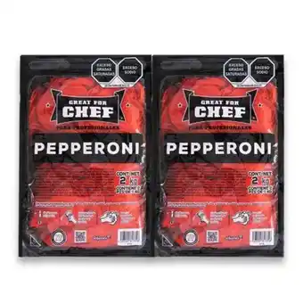 Pepperoni great for chef 2 piezas de 1 kg