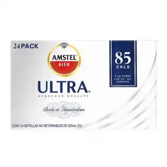 Sam's Club Cerveza clara amstel ultra 24 botellas de 355 ml c/u oferta