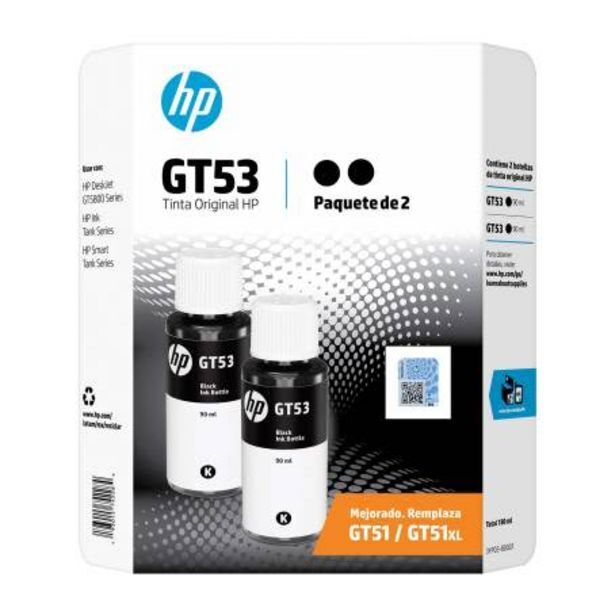 Botellas de tinta hp negro gt53 2 pzas 3yp03bl oferta en Sam's Club