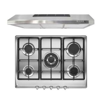 Parrilla a gas teka duetto ex70 68 cm + campana 80 cm plus