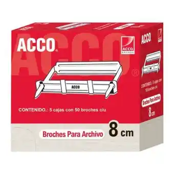 Broche para archivo acco 5 cajas con 50 pzas c/u