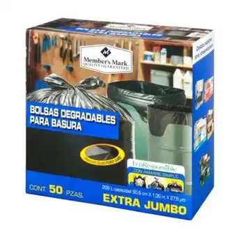 Sam's Club Bolsa para basura member's mark extra jumbo 50 pzas oferta