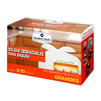 Sam's Club Bolsa para basura member's mark grande 210 pzas oferta
