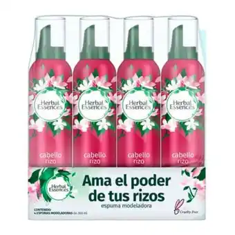 Mousse herbal essences jazmín 4 pzas de 200 g c/u