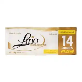 Jabón de tocador lirio dermatológico 14 pzas de 150 g c/u