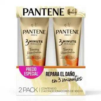 Sam's Club Acondicionador pantene pro-v 3 minute miracle 2 pzas de 300 ml c/u oferta