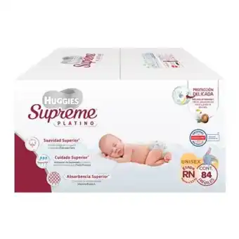 Pañales recién nacido huggies supreme platino 84 pzas
