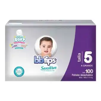 Pañales etapa 5 bb tips 100 pzas