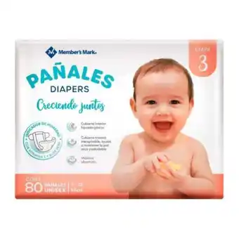 Sam's Club Pañales etapa 3 member's mark 80 pzas oferta