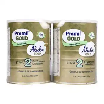 Fórmula infantil de continuación alula gold promil 2 pzas de 900 gr c/u
