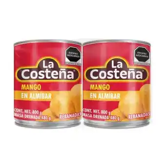 Sam's Club Mango en almíbar la costeña en rebanadas 2 pzas de 800 g oferta