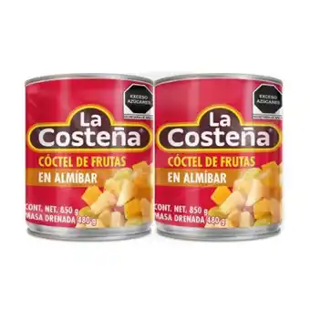 Coctel de frutas en almíbar la costeña 2 pzas de 850g