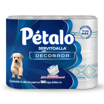 Sam's Club Servitoalla pétalo multicorte 6 rollos de 180 hojas c/u oferta