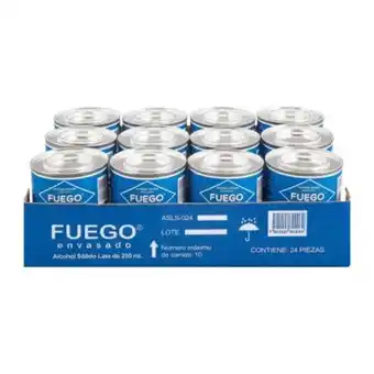 Alcohol sólido fuego 24 pzas de 250 ml