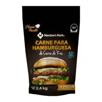 Sam's Club Carne para hamburguesa member's mark 100% carne de res 2.4 kg oferta
