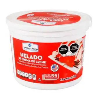 Sam's Club Helado de crema member's mark torbellino de fresa-vainilla 4.7 l oferta