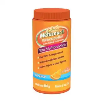 Fibra en polvo metamucil sabor naranja 660 g